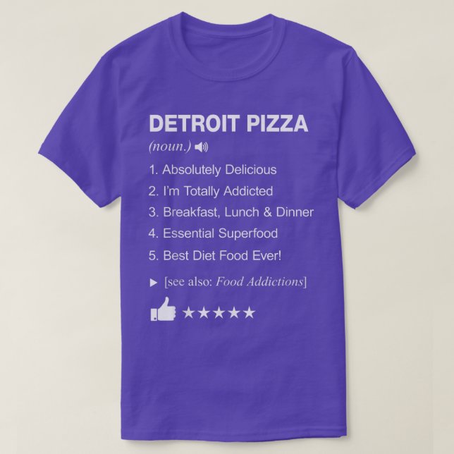 Camiseta Detroit Pizza Definition Meaning Funny  (Diseño del anverso)