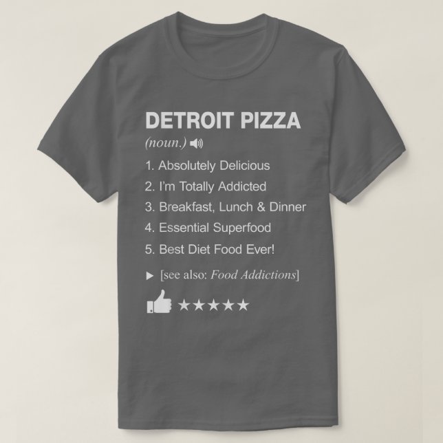 Camiseta Detroit Pizza Definition Significa Funny  (Diseño del anverso)