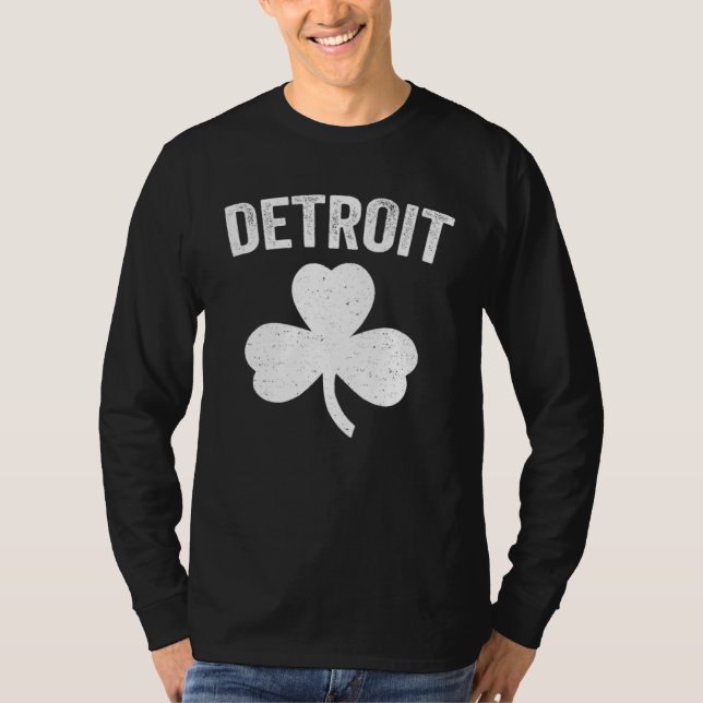 Camiseta Detroit St Patrick s Day Parade Irish Shamrock Cut (Anverso)