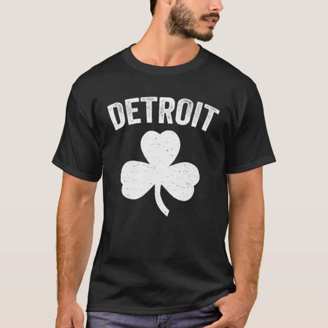 Camiseta Detroit St Patrick s Day Parade Irish Shamrock Cut (Anverso)