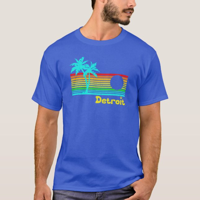 Camiseta Detroit tropical (diseño divertido del vintage) (Anverso)