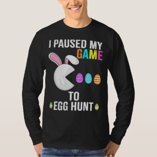 Camiseta Detuve Mi Juego A Huevo Hunt Video Game Rabbit Bun