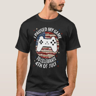 Camiseta Detuve Mi Juego Para Celebrar El 4 De Julio De Ind