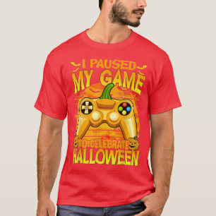 Camiseta Detuve Mi Juego Para Celebrar Halloween Divertido