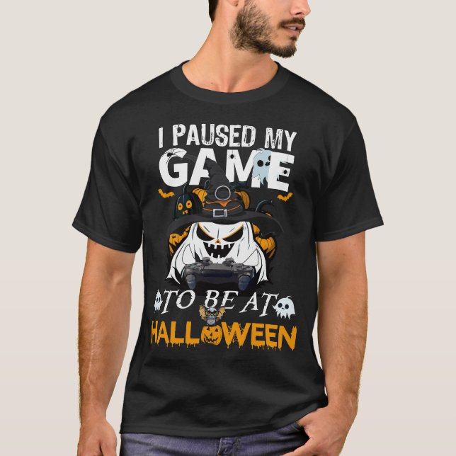 Camiseta Detuve mi juego para estar en Halloween (Anverso)