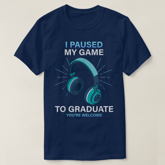 Camiseta Detuve Mi Juego Para Graduar Graduación Graduada D (Diseño del anverso)