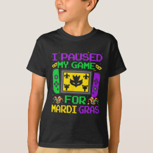 Camiseta Detuve Mi Juego Para Mardi Gras Video Gamer Men Bo