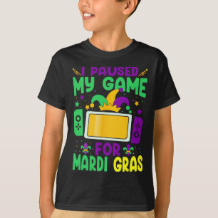 Camiseta Detuve Mi Juego Para Mardi Gras Video Gamer Mens B