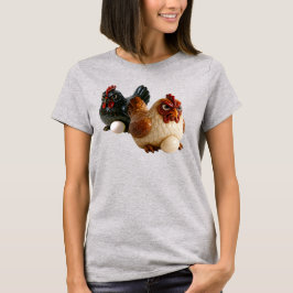 Camiseta Deus poules couvent sur un tee-shirt.