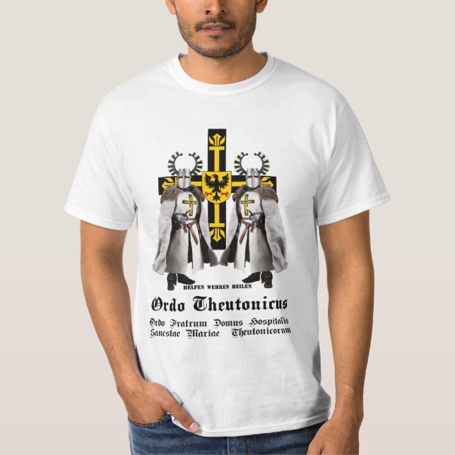 Camiseta Deutscher Orden zwei Ritter mit Ordenswappen (Anverso)