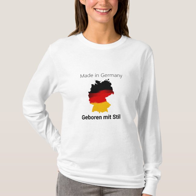 Camiseta Deutschlandkarte mit künstlerischer Flagge T-Shirt (Anverso)