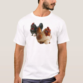 Camiseta Deux poules sur un tee-shirt couvent.
