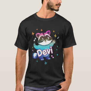 Camiseta Devi - Nombre Cute Boy Con Raccoon Guay