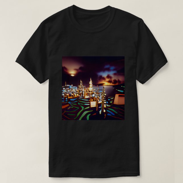 Camiseta Deviant Art ciudad de las luces en el estilo de un (Diseño del anverso)