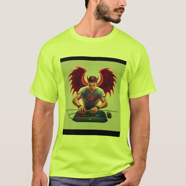 Camiseta Devil Angel Gamer Tee - Desata Tus Poderes Dobles (Anverso)