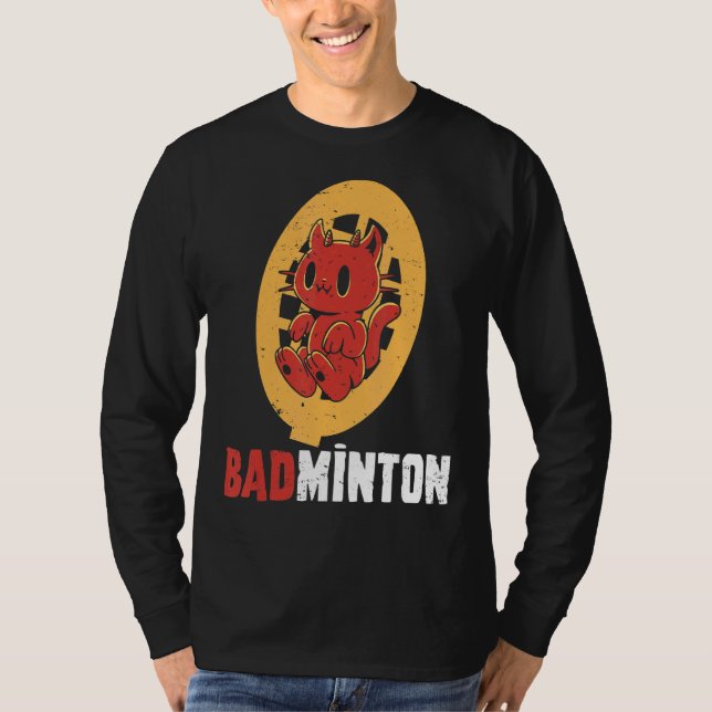 Camiseta Devil Badminton Player Shuttlecock Sport (Anverso)