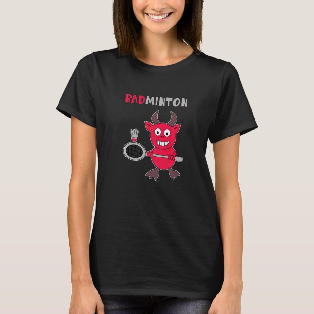 Camiseta Devil Badminton Player Shuttlecock Sport (Anverso)