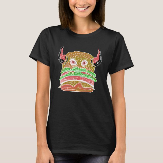 Camiseta Devil Burger Crazy Eyes Hamburger Cheesburger Deli (Anverso)