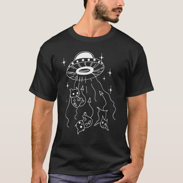 Camiseta Devil Cats Alien Sarcastic Kitten Cute Black Cat (Anverso)
