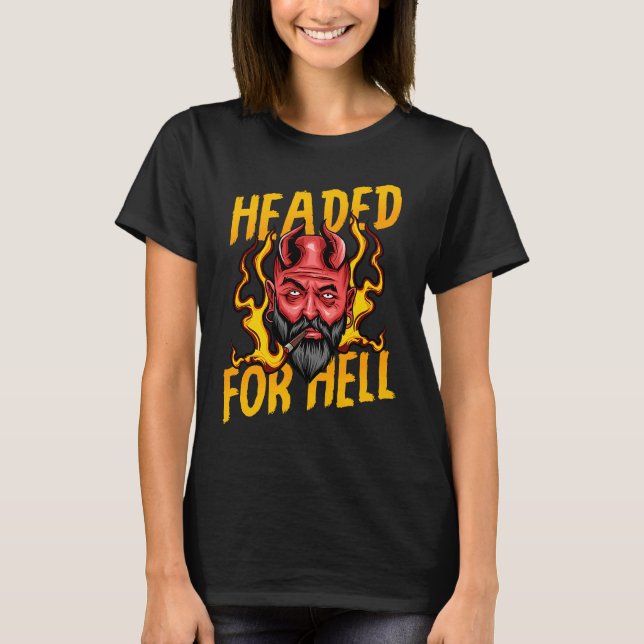 Camiseta Devil Halloween Headed For Bright Cigar Ear Stretc (Anverso)