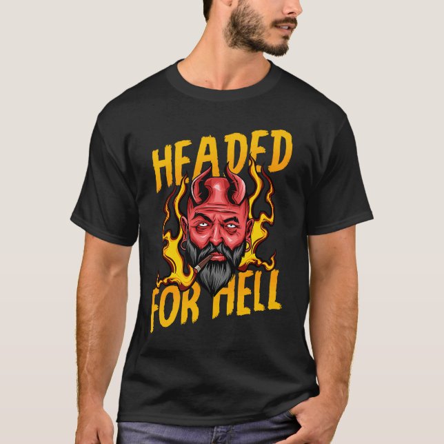 Camiseta Devil Halloween Headed For Bright Cigar Ear Stretc (Anverso)