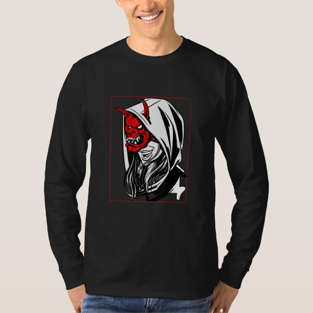 Camiseta devil mask japan girl hood (Anverso)