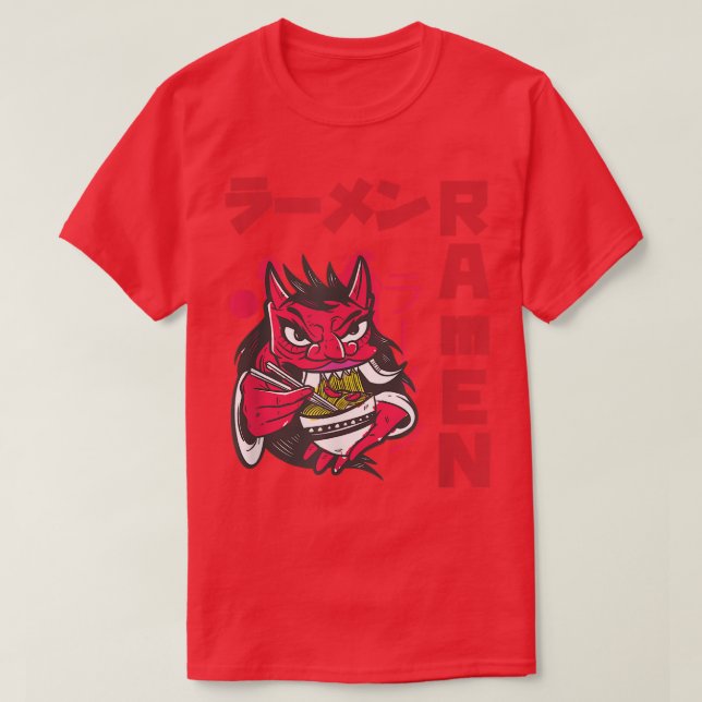 Camiseta Devil Ramen Anime Noodles Kawaii Sketchin japonés (Diseño del anverso)