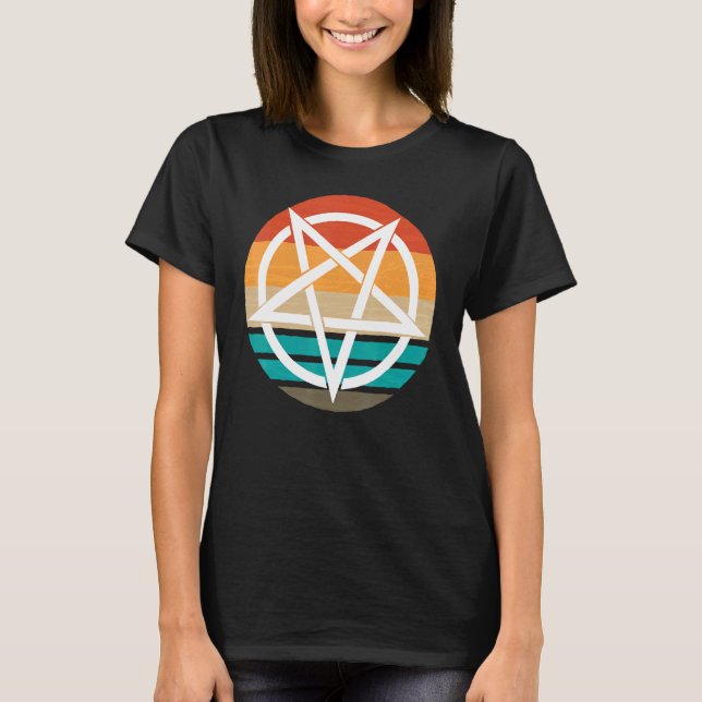 Camiseta Devil retro pentagram 666 (Anverso)