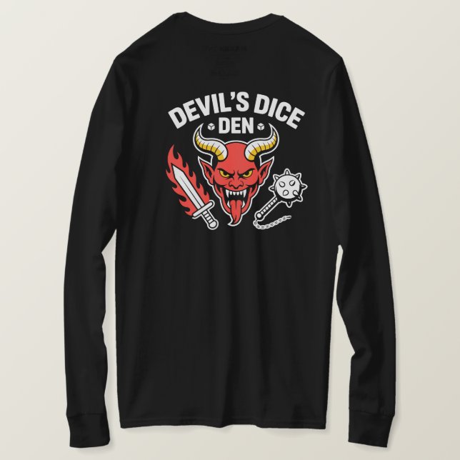 Camiseta Devil’s Dice Den RPG Gamer T‑Shirt – Red Demon Hea (Reverso del diseño)