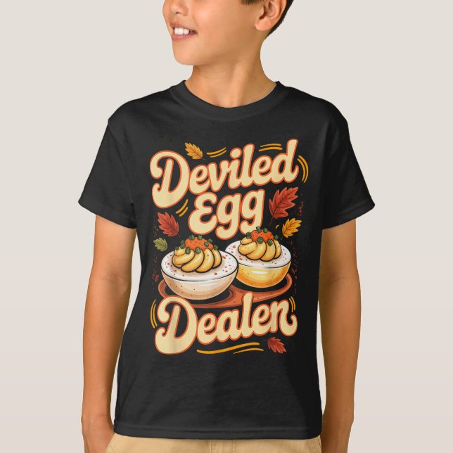 Camiseta Deviled Egg Er Funny Retro Thanksgiving Food Quote (Anverso)
