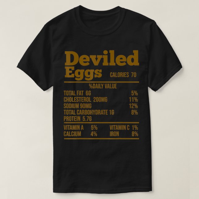 Camiseta Deviled Eggs Thanksgiving Nutrition Funny Food Fac (Diseño del anverso)