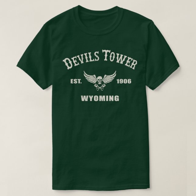 Camiseta Devils Tower Wyoming Motorcycle Biker R (Diseño del anverso)