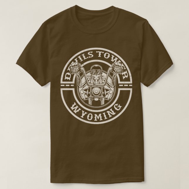 Camiseta Devils Tower Wyoming Motorcycle Biker R (Diseño del anverso)