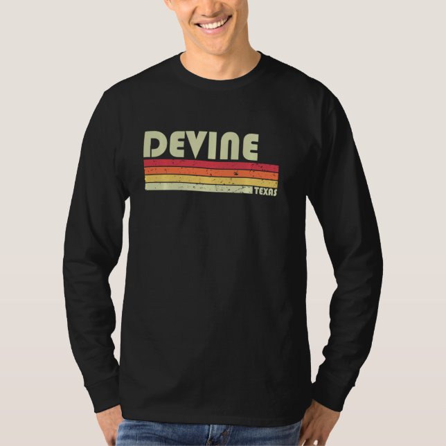 Camiseta DEVINE TX TEXAS Funny City Home Roots Regalo Retro (Anverso)