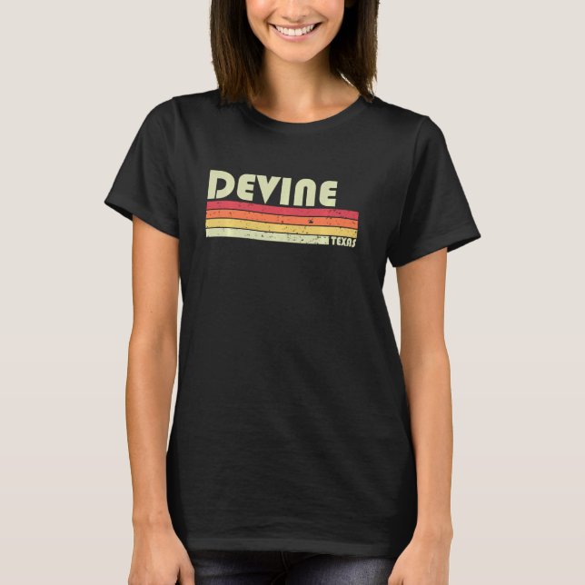 Camiseta DEVINE TX TEXAS Funny City Home Roots Regalo Retro (Anverso)