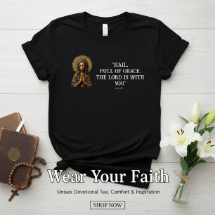 Camiseta Devoción Tallada María de Madera