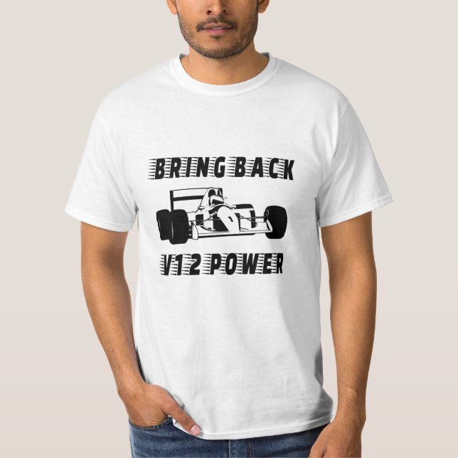 Camiseta Devolver la silueta del coche de carreras de V12 (Anverso)