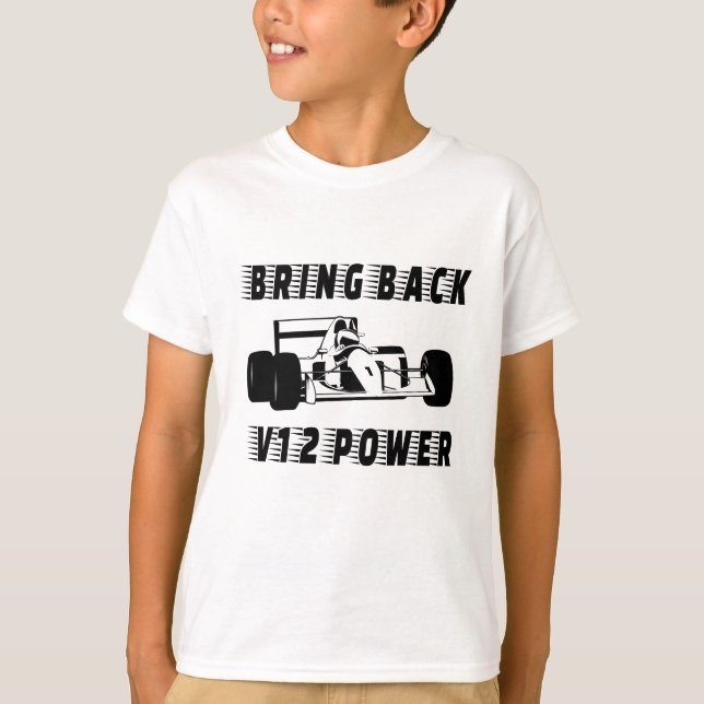 Camiseta Devolver la silueta del coche de carreras de V12 (Anverso)