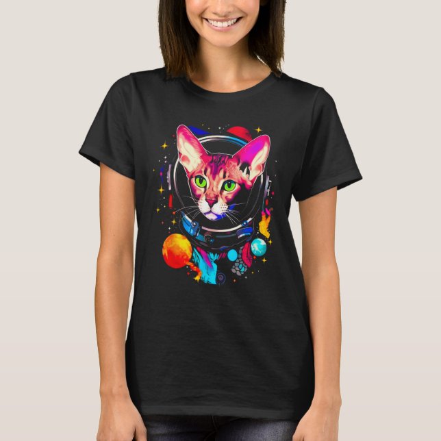 Camiseta Devon Rex Cat Astronaut (Anverso)