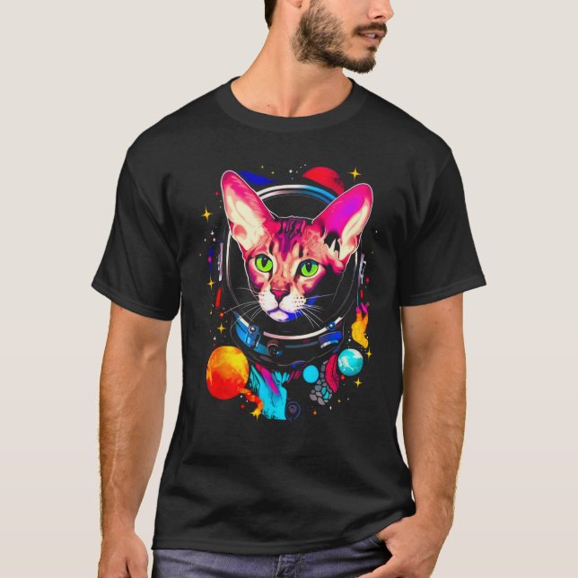 Camiseta Devon Rex Cat Astronaut (Anverso)