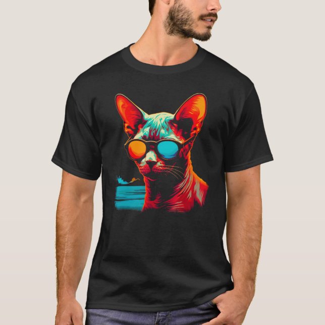 Camiseta Devon Rex Cat Beach Party (Anverso)