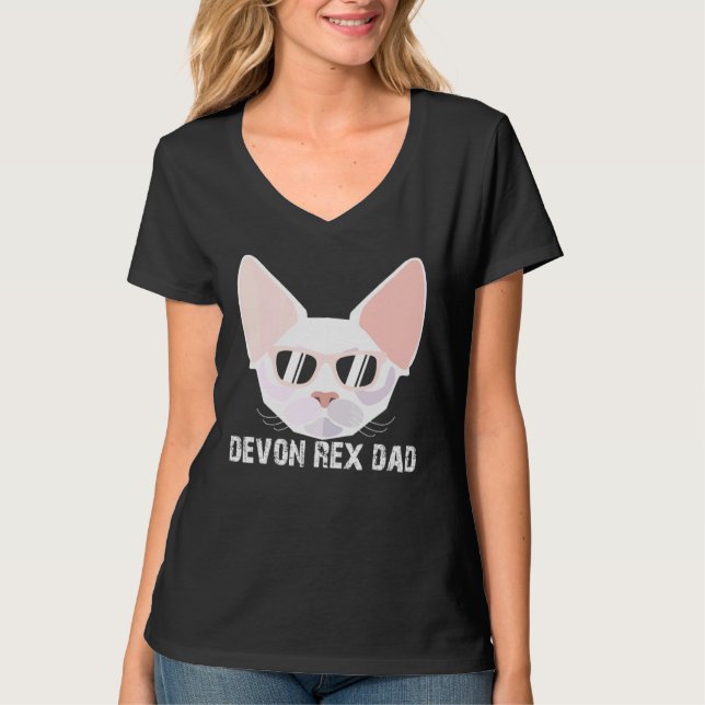 Camiseta Devon Rex Cat Dad Fathers Day Guay Cat (Anverso)