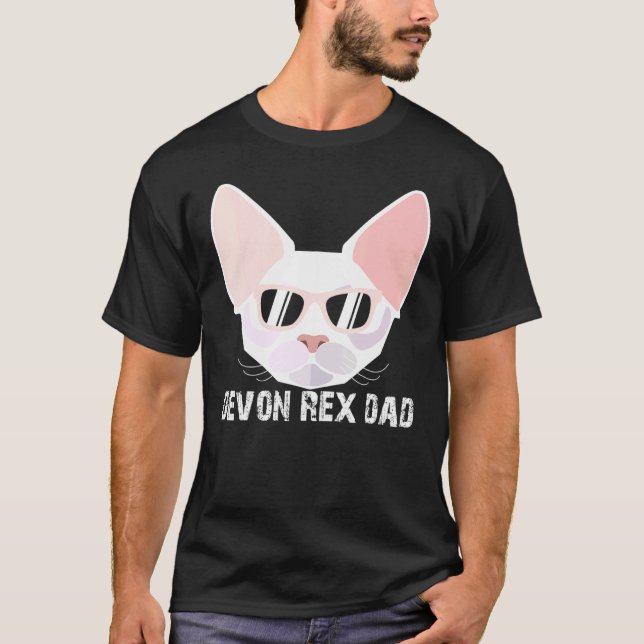 Camiseta Devon Rex Cat Dad Fathers Day Guay Cat (Anverso)