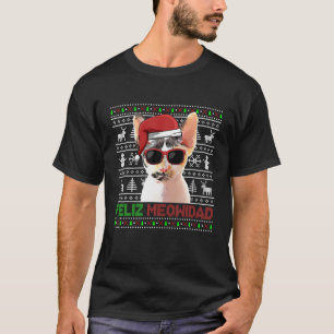 Camiseta Devon Rex Cat Feliz Meowidad Funny Navidades