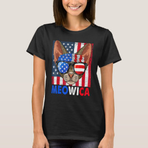 Camiseta Devon Rex Cat Meowica 4 De Julio Con Ame De Gafas