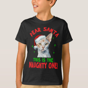 Camiseta Devon Rex Cat Navidades Querido Papá Noel Esto Es 
