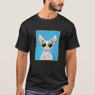 Camiseta Devon Rex Cat Retrato Pop Art Cat Con Gafas De Sol