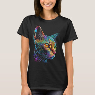 Camiseta Devon Rex Colorful Cat Papá Mamá Hombres Mujeres