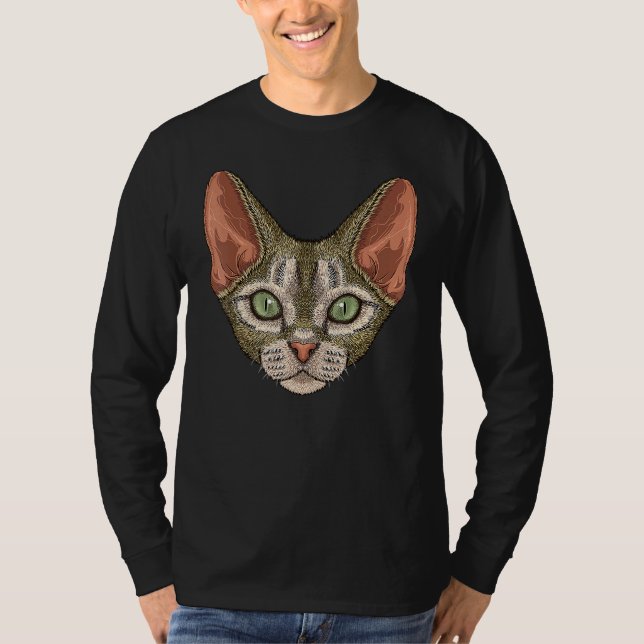 Camiseta Devon Rex Face Cute Devon Rex Cat Rex Animal (Anverso)