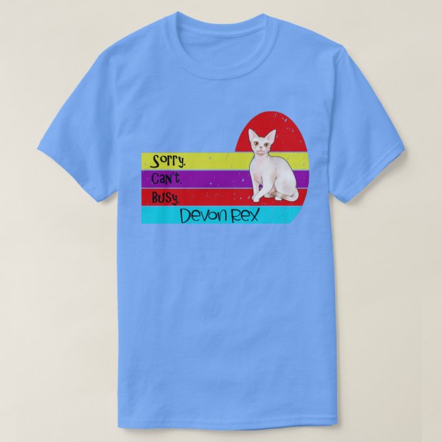 Camiseta Devon Rex gato lamento no poder estar ocupado (Diseño del anverso)